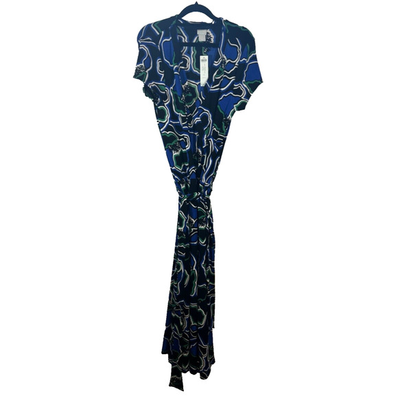 Chico's Dresses & Skirts - NEW Chico’s Travelers Wrap Dress Rich Cobalt 8/10 Stencil Floral $139 Flora A58